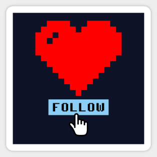 8 bit Pixel Valentine Cute Heart Social Media Love Lessons Sticker